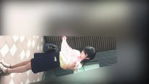 Asian Teen in Public Restroom