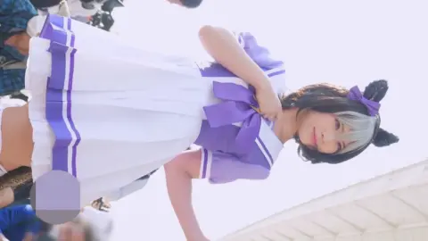 Asian Sailor Costume Tease Outdoor