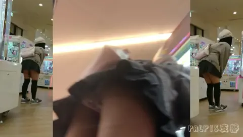 Asian Girl in Black Skirt and Knee-High Socks