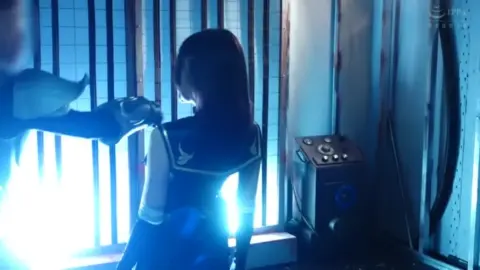 Asian Couple in Futuristic Outfits