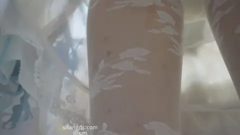 Asian Teen in White Lingerie and Stockings