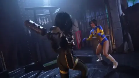 Women Fighting in Colorful Outfits