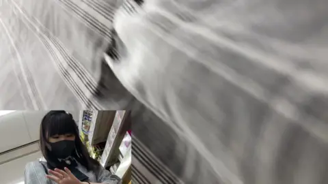 Asian Girl in Gray Plaid Shirt