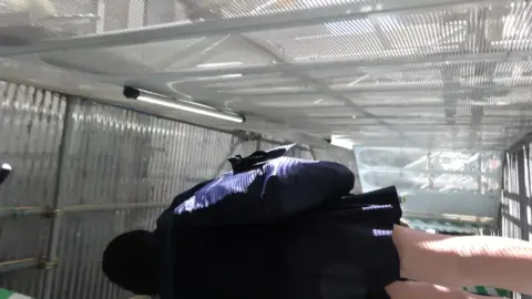 Asian Teen in Dark Blue Jacket Office Seduction