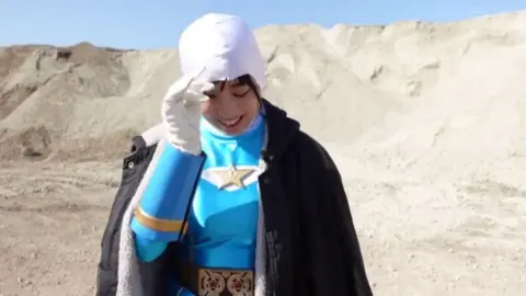 Asian Cosplay Girls in Desert Scene