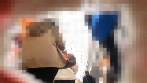 Girls Exposed on Staircase