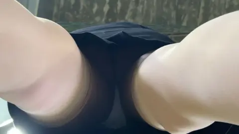 Asian Girl Exposes Herself on Train