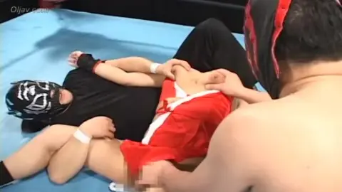 Asian Wrestlers in Masked Battle