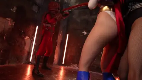 Asian Lesbians in Wrestling Ring and Costume