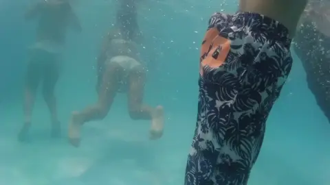 Girls in Swimsuits Underwater Dance