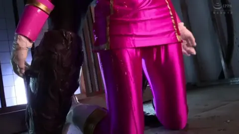 Asian Couple in Futuristic Bondage Scene