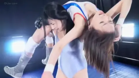 Asian Girls Wrestling in Ring