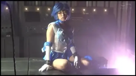 Chained and Cuffered in Blue Costume