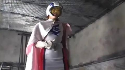 Asian Blonde in Fetish Costume