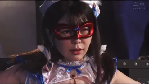 Asian Beauty in White and Blue Dress