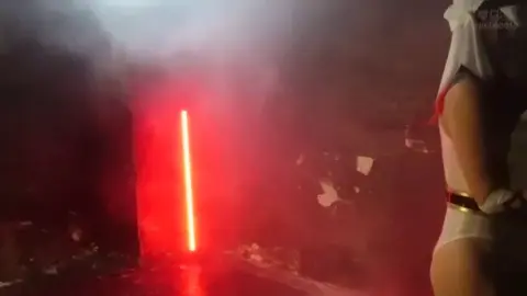 Asian Bunny Girls Dance in Dark Room