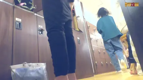 Asian Girls in Bathroom and Locker Room