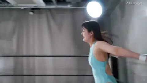 Girls Wrestling and Stretching