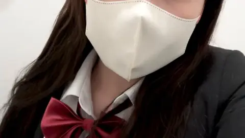 Asian Teen in School Uniform Self-Pleasure