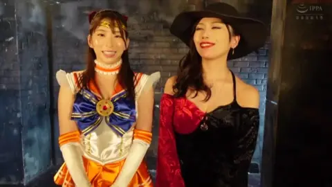 Asian Girls in Abandoned Room