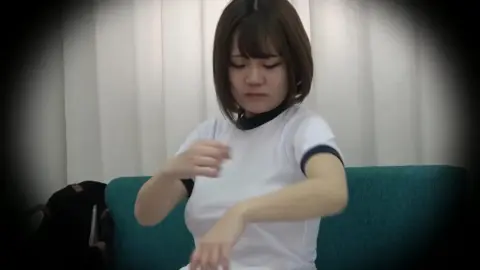 Asian Brunette Lingerie Bedroom Scene