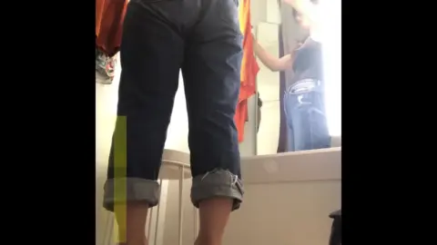 Asian Teen Undresses in Bathroom POV