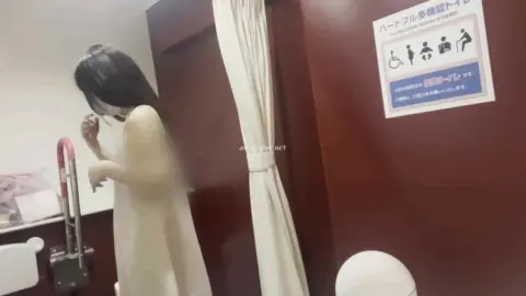 Asian girl in bathroom intimacy