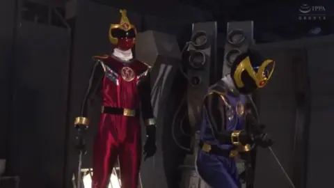 Asian Cosplay Erotic Scene with Muscular Men