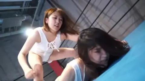 Asian Lesbians Fighting in Gym