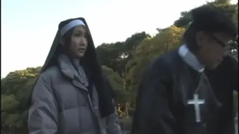 Nun and Superhero Costume Erotica Outdoors