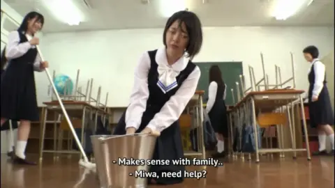 Asian Teen Schoolgirl Cumming in Classroom