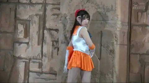 Asian Schoolgirl in Costume Fantasy Scene