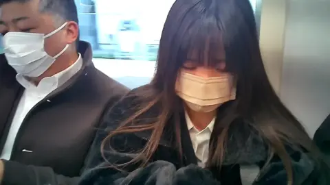 Asian Girl Exposed on Public Transport