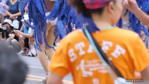 Asian Dancers in Street Performance