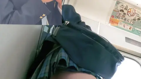 Asian Teen Schoolgirl on Train