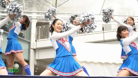 Asian Cheerleaders in Uniform
