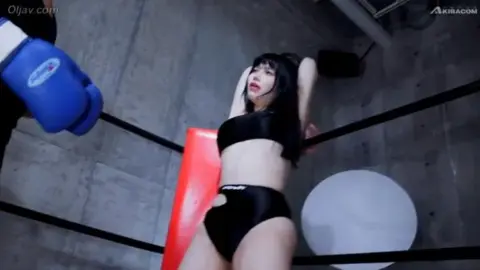Asian Boxer in Black Lingerie