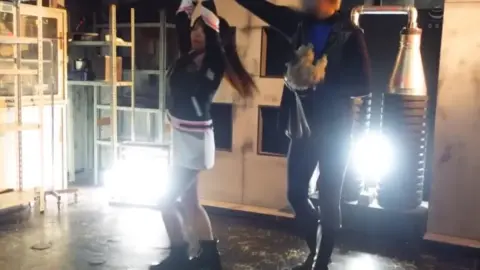 Asian Couple Fighting in Abandoned Building