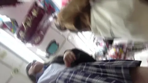 Asian Teen in School Uniform Masturbates in Store