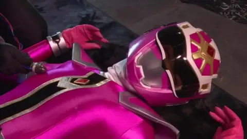 Asian in Pink Power Ranger Costume