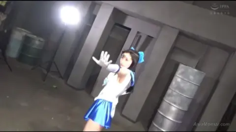 Asian Cosplay Girls in Industrial Setting