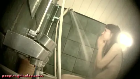 Brunette Babe in Bathroom Solo