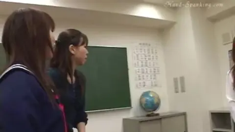 Asian Schoolgirls Spanking in Classroom