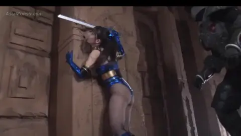 Asian Cosplay Lovers in Temple