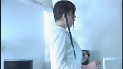 Asian Girl in Futuristic Room and Office Settings