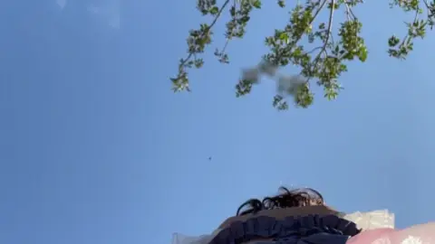 Asian Teen in White Tights Outdoor Tease