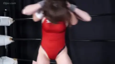 Wrestling in Red Swimsuit and Mask