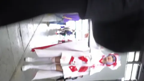 Asian Models in Dresses Interact