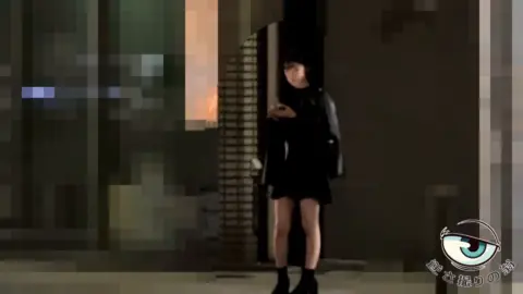 Asian Girl Walks at Night
