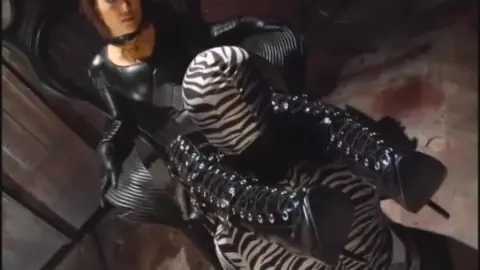 Asian Lesbians in Black Leather and Zebra Print